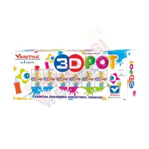 3D POT ( red & green with crackling ) 6 pcs / vanitha